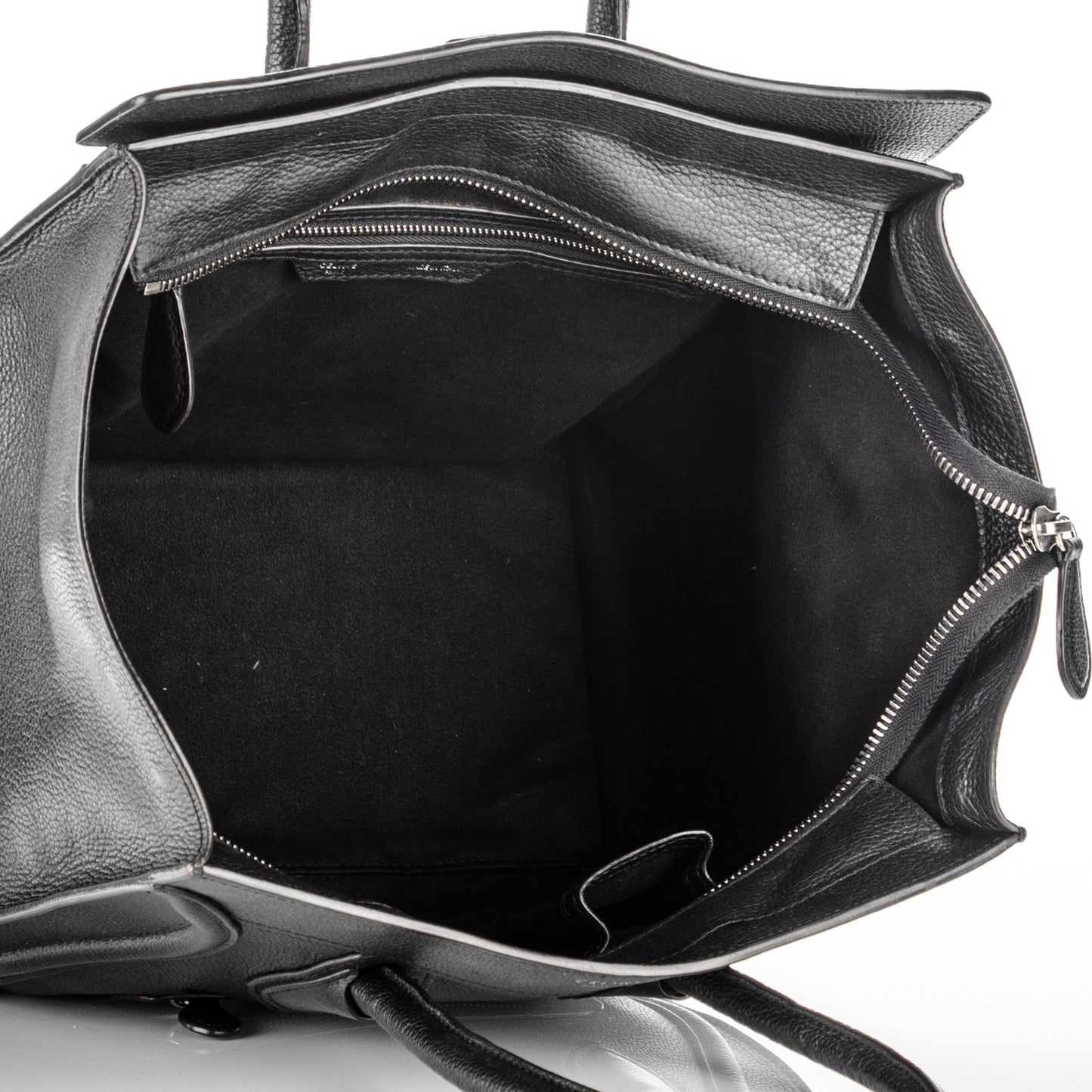 Drummed Calfskin Mini Luggage Black