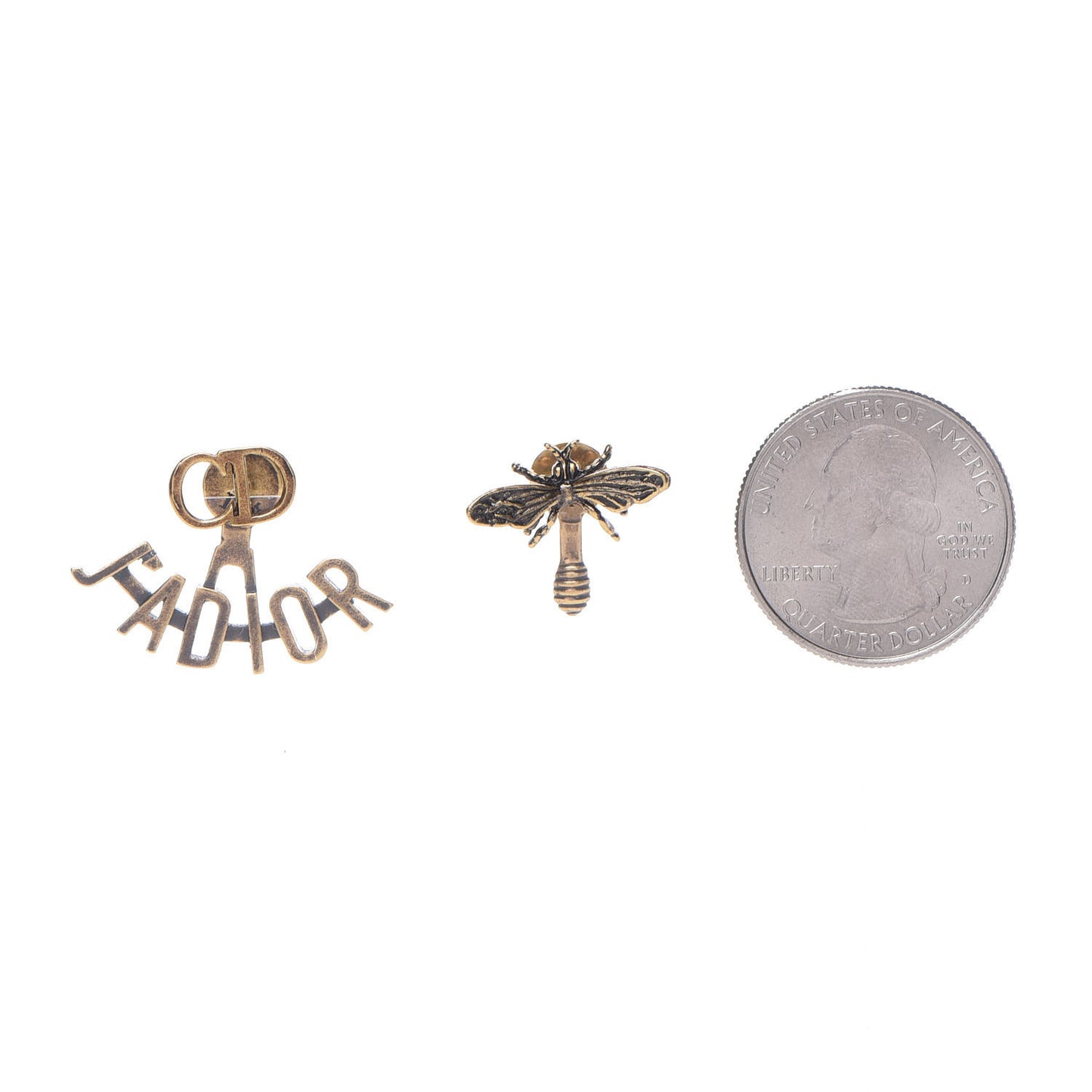 Metal J'Adior Earrings Aged Gold