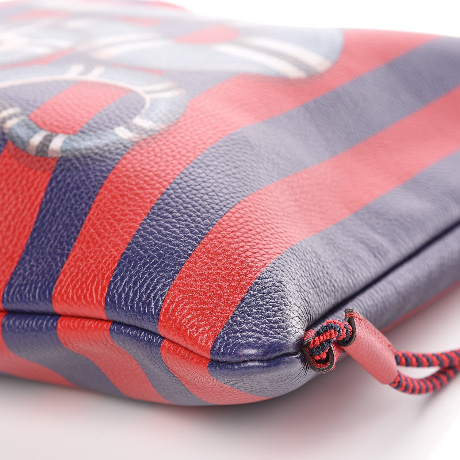 Gucci Calfskin Striped Kingsnake Drawstring Backpack Red 6 of 9