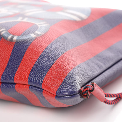 Gucci Calfskin Striped Kingsnake Drawstring Backpack Red 6 of 9