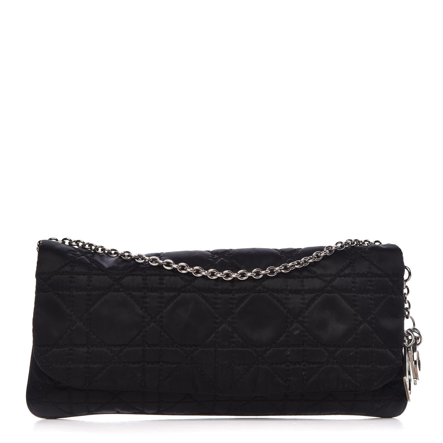 Christian Dior Satin Cannage Lady Dior Convertible Clutch Black 1 of 8
