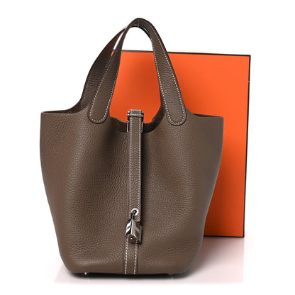 Hermes Taurillon Clemence Picotin Lock 18 PM Etoupe 11 of 11