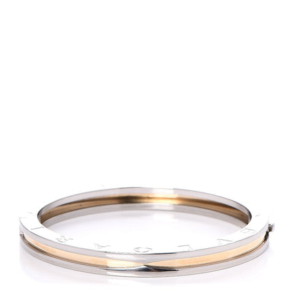 Bulgari 18K Yellow Gold Stainless Steel B.Zero1 Bangle Bracelet 1 of 6