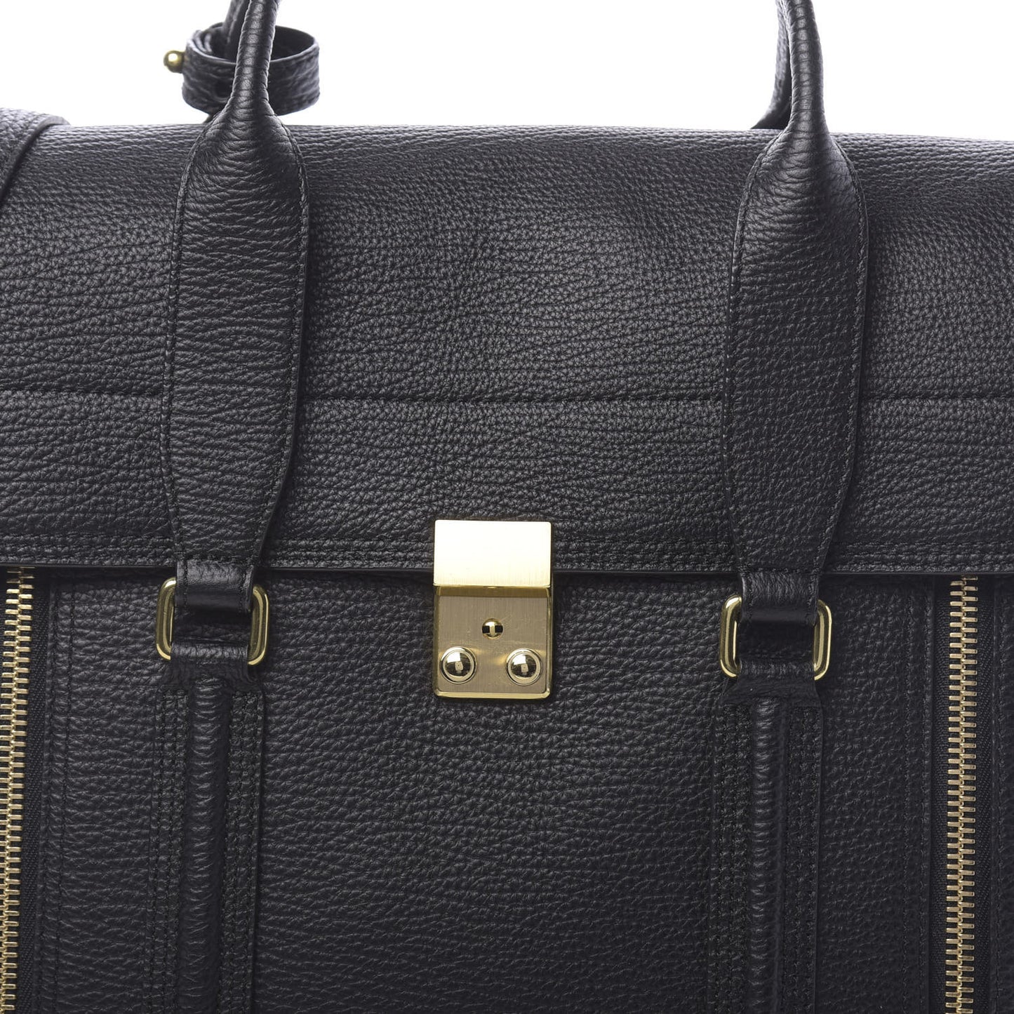3.1 Textured Calfskin Large Pashli Satchel Black