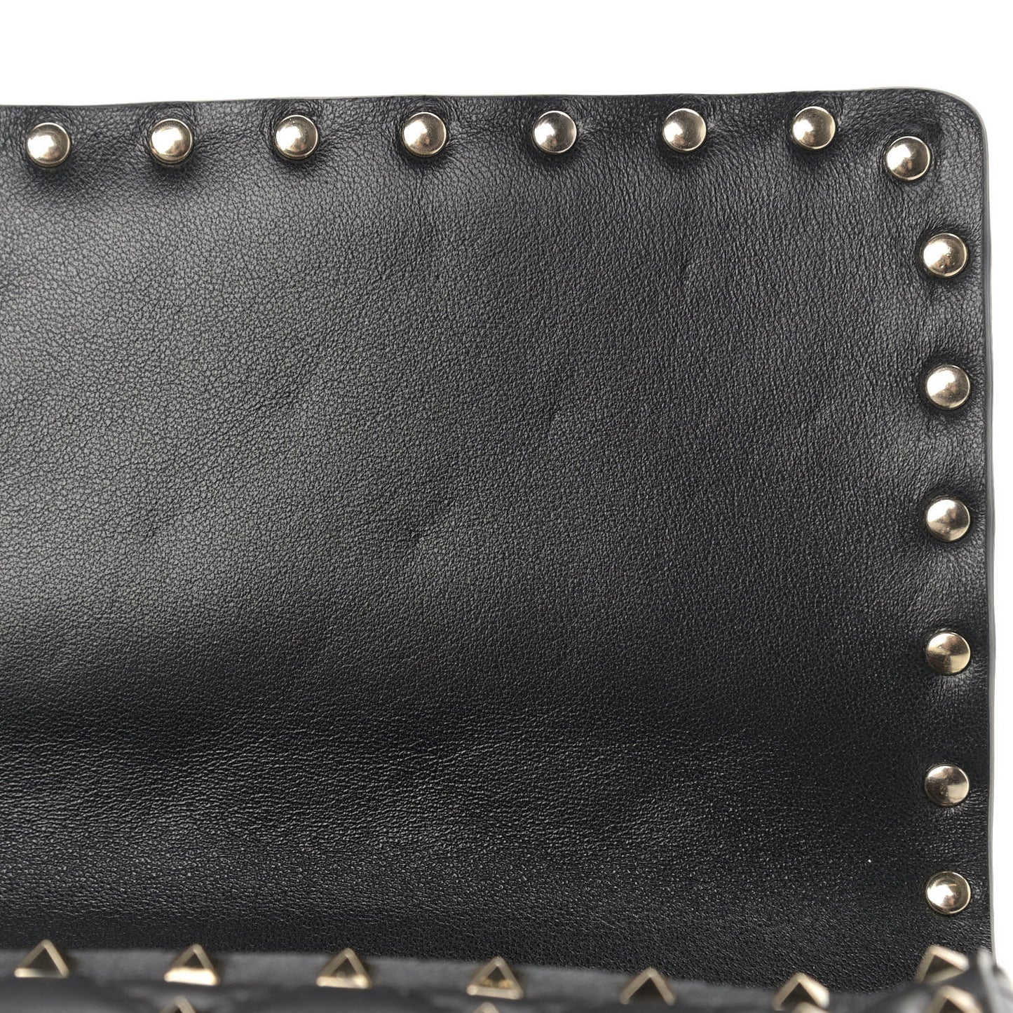 Lambskin Large Rockstud Spike Shoulder Bag Black