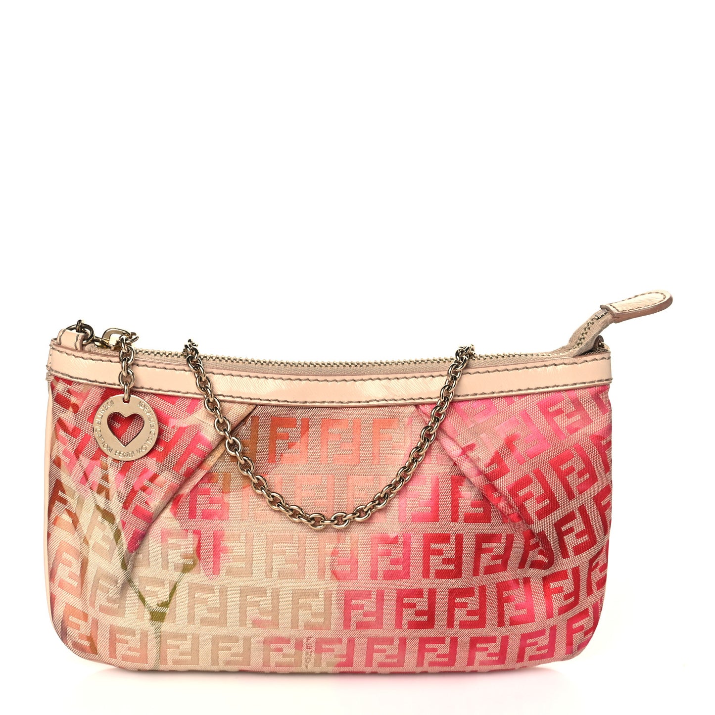 Patent Zucchino Vitello Floral Forever Pochette White Multicolor Crema