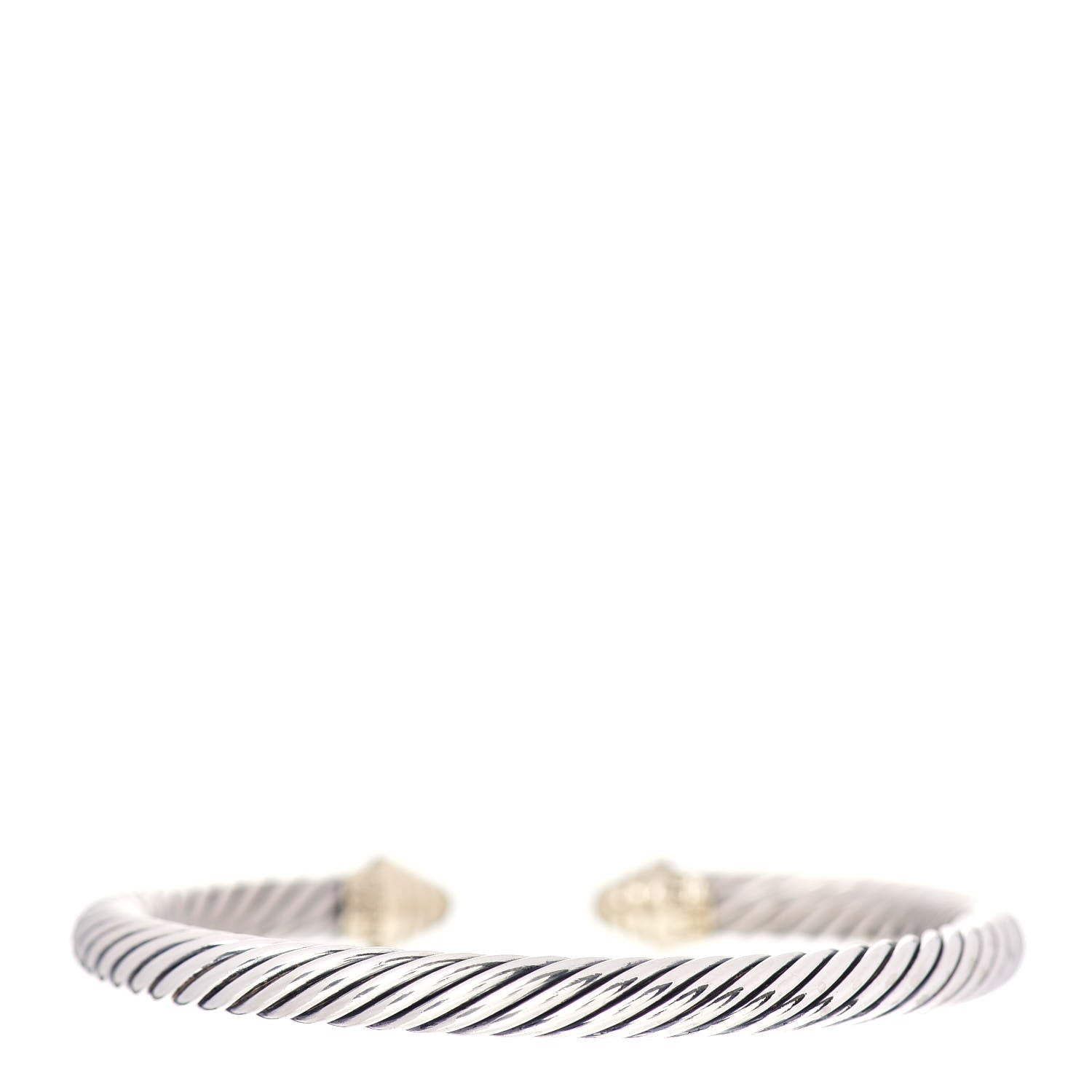 David Yurman Sterling Silver 14K Yellow Gold 5mm Cable Classics Bracelet 3 of 4