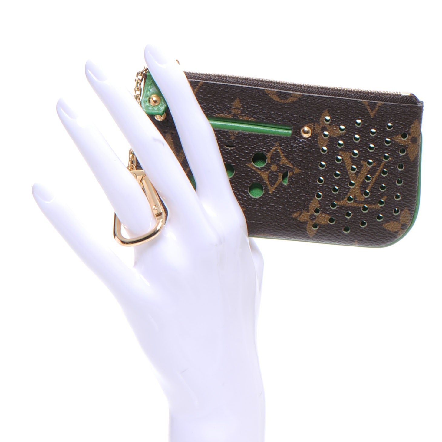 Louis Vuitton Monogram Perforated Key Pouch Green 2 of 7
