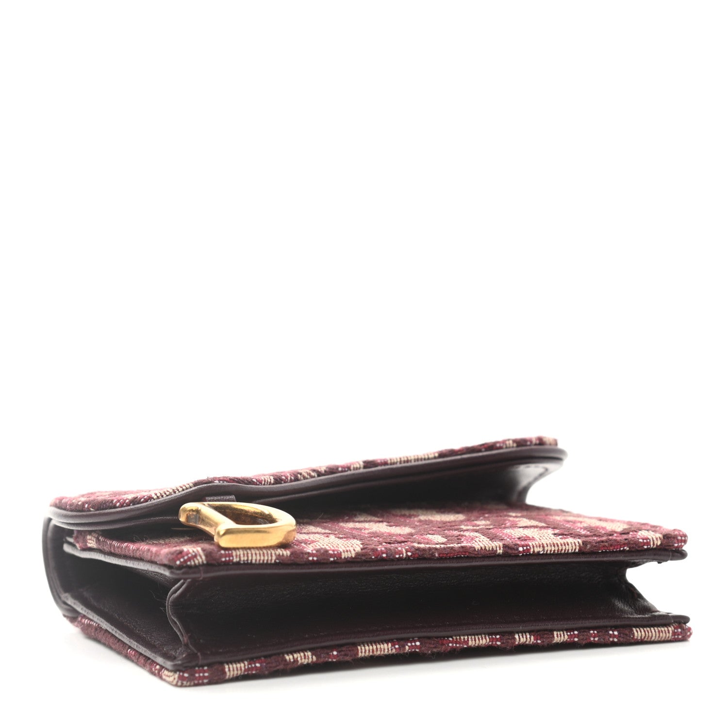 Christian Dior Oblique Saddle Card Holder Bordeaux 4 of 10