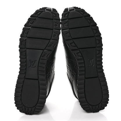 Louis Vuitton Epi Monogram Calfskin Mens Run Away Sneakers 9.5 Black 6 of 10