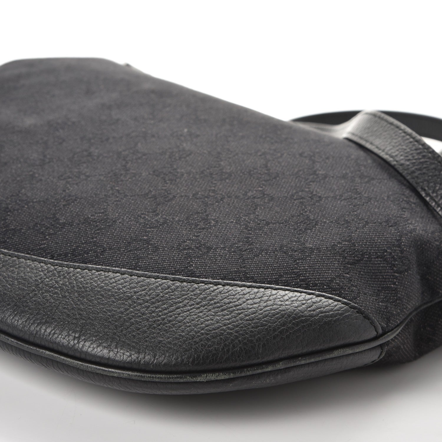 Gucci Denim Monogram Large Half Moon Hobo Black 11 of 11