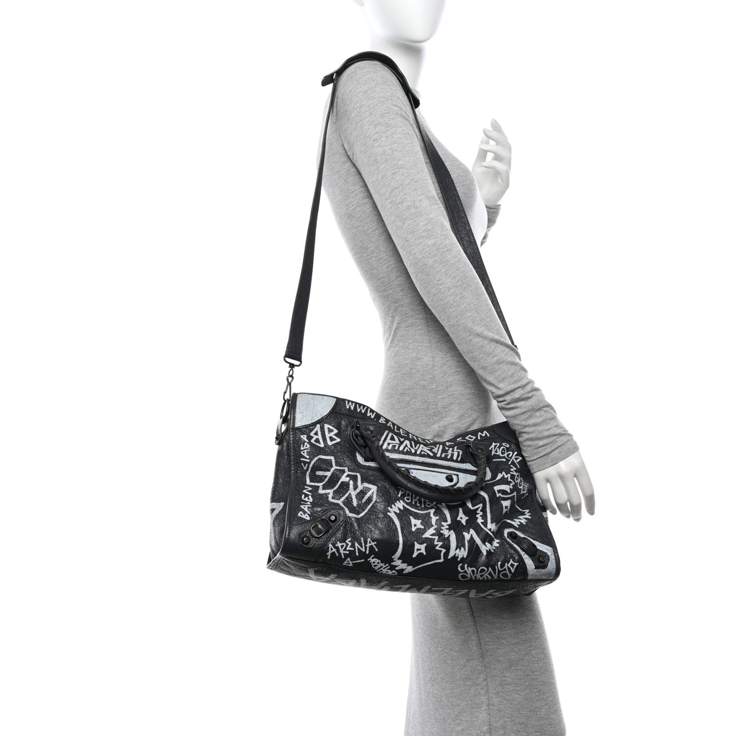 Agneau Arena Graffiti All Over Classic Hardware City Gris Fossile White