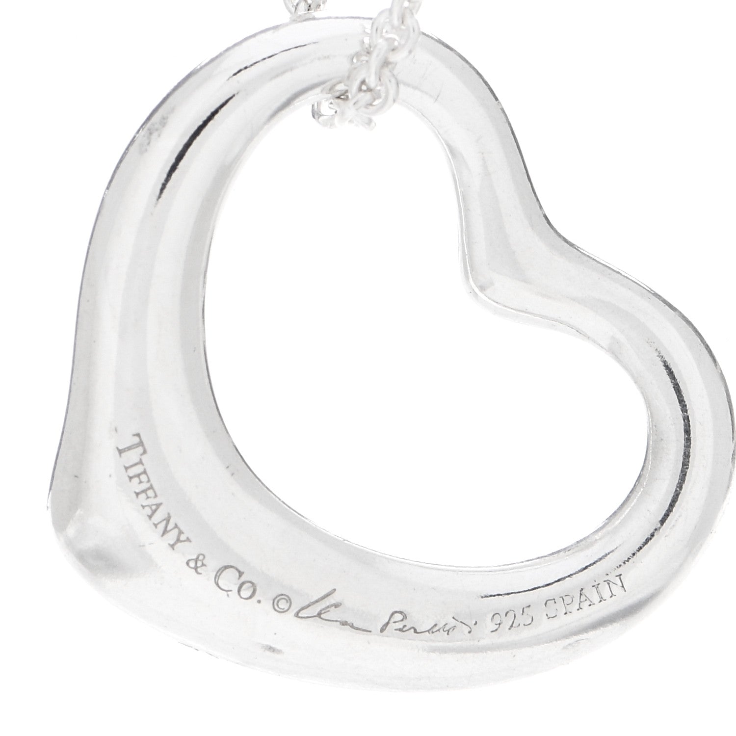 Tiffany Sterling Silver 22mm Elsa Peretti Open Heart Pendant Necklace 4 of 4