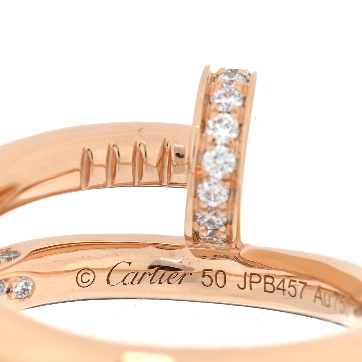 Cartier 18K Pink Gold Diamond Juste Un Clou Ring 50 5.25 4 of 5