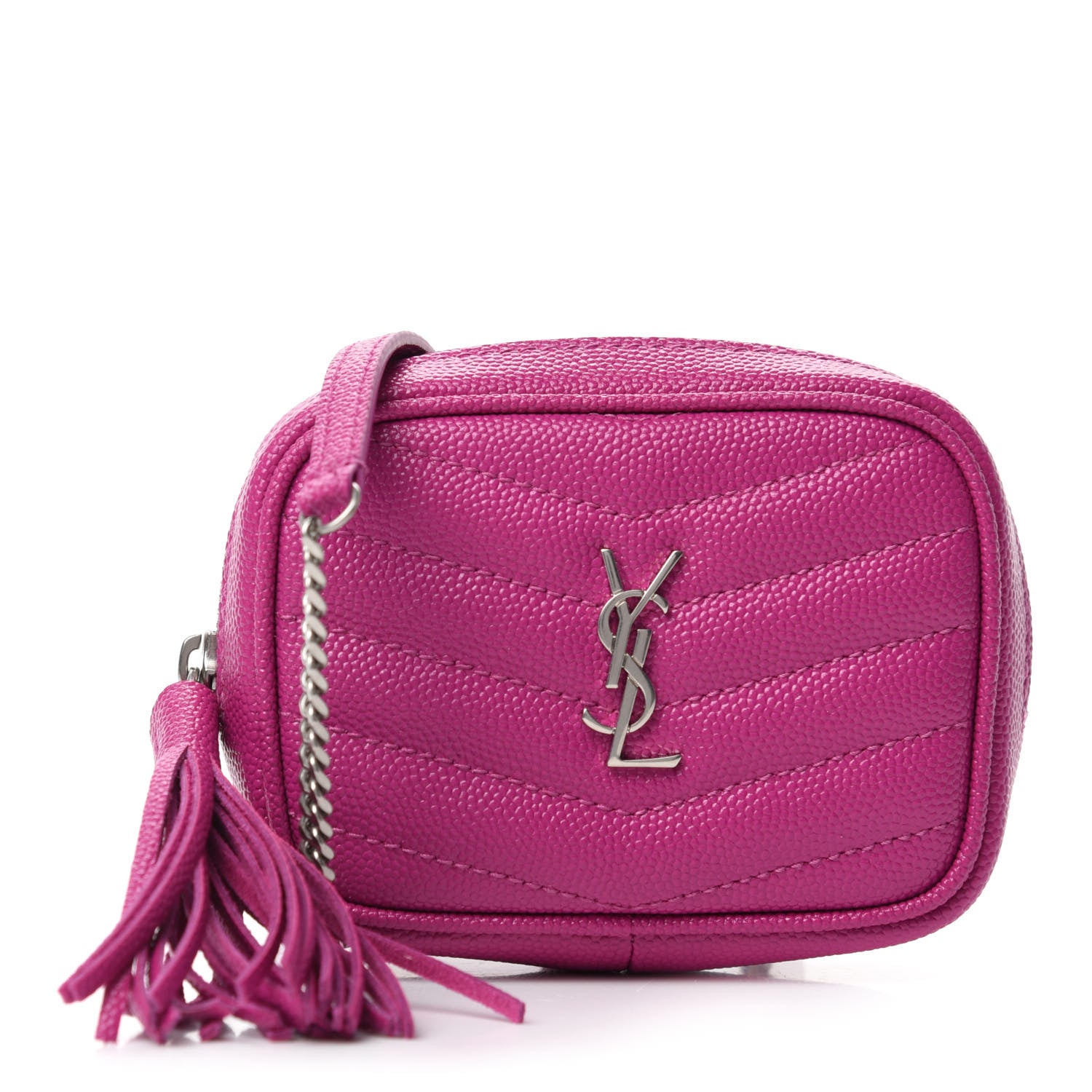 Saint Laurent Grain De Poudre Matelasse Monogram Baby Lou Camera Bag Electric Fuxia 1 of 11