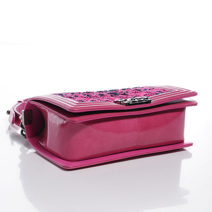 Chanel Patent Tweed Medium Boy Flap Fuchsia 4 of 8