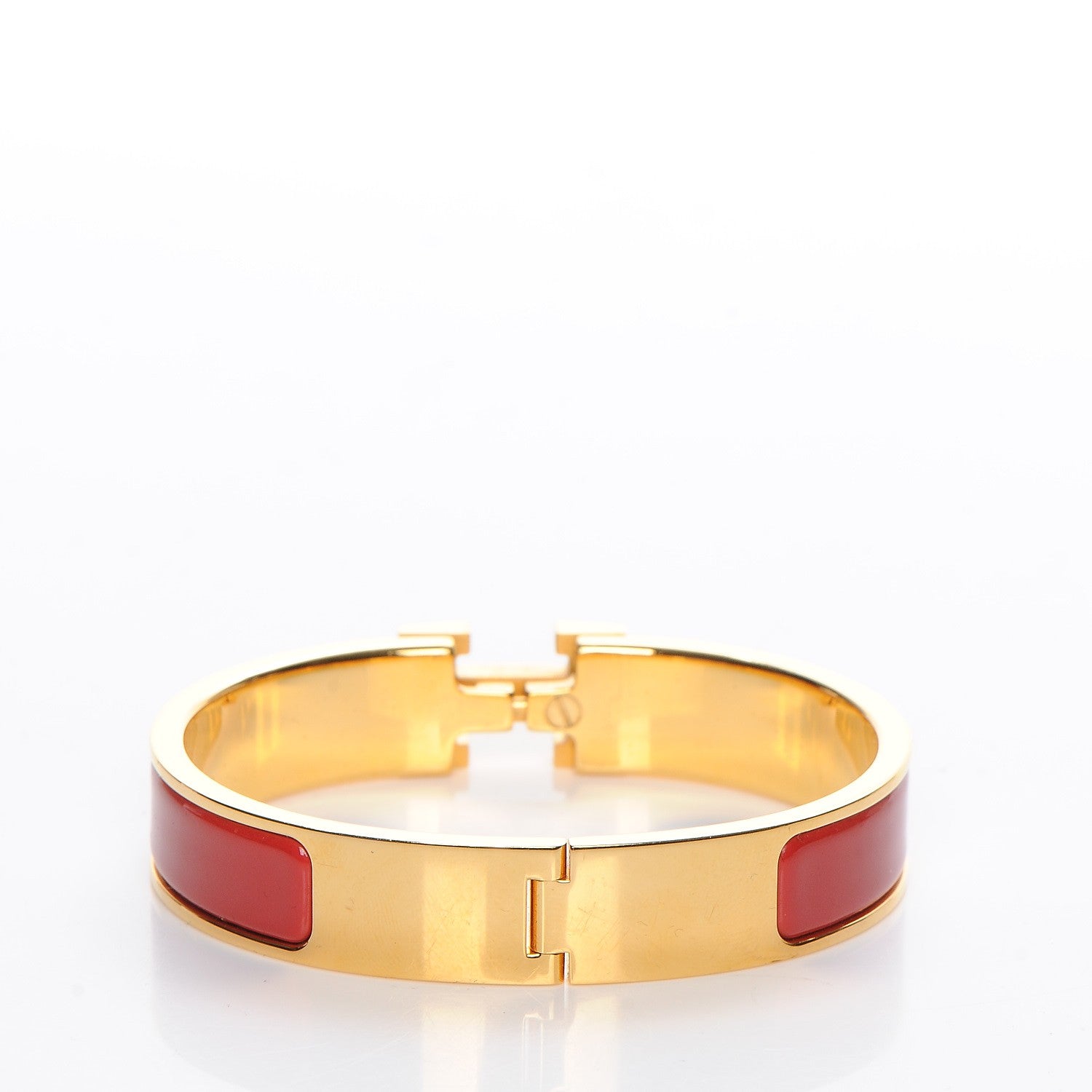 Hermes Enamel Narrow Clic Clac H Bracelet Rouge 4 of 5