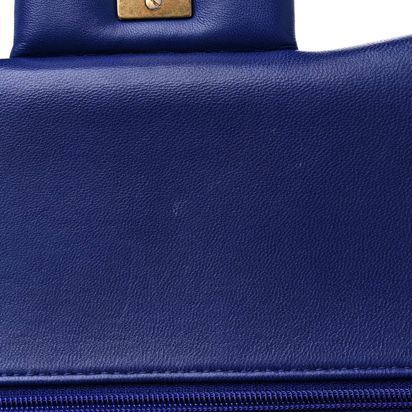 Lambskin Chevron Quilted Jumbo Double Flap Navy Blue
