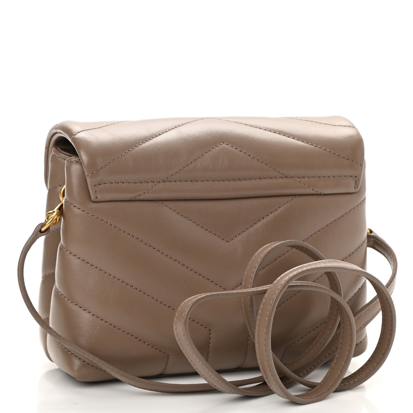 Calfskin Y Quilted Monogram Toy Loulou Crossbody Bag Taupe