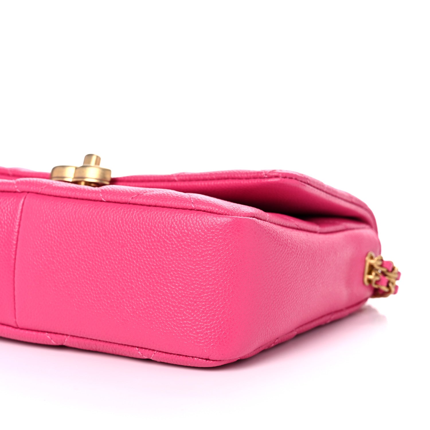 Chanel Shiny Caviar Quilted Small Chain Melody Flap Dark Pink 9 of 10