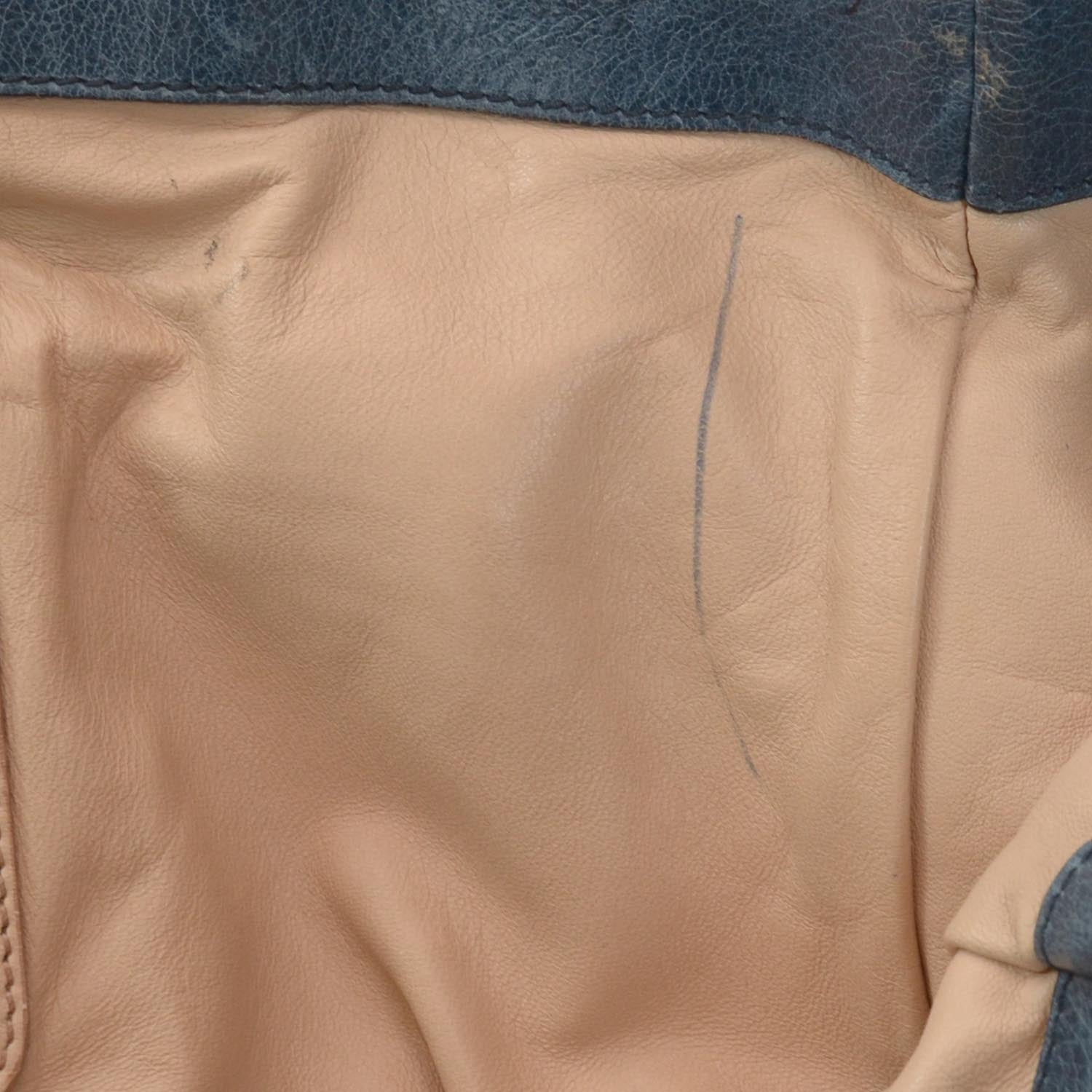 Prada Vitello Shine Tote Denim 9 of 10