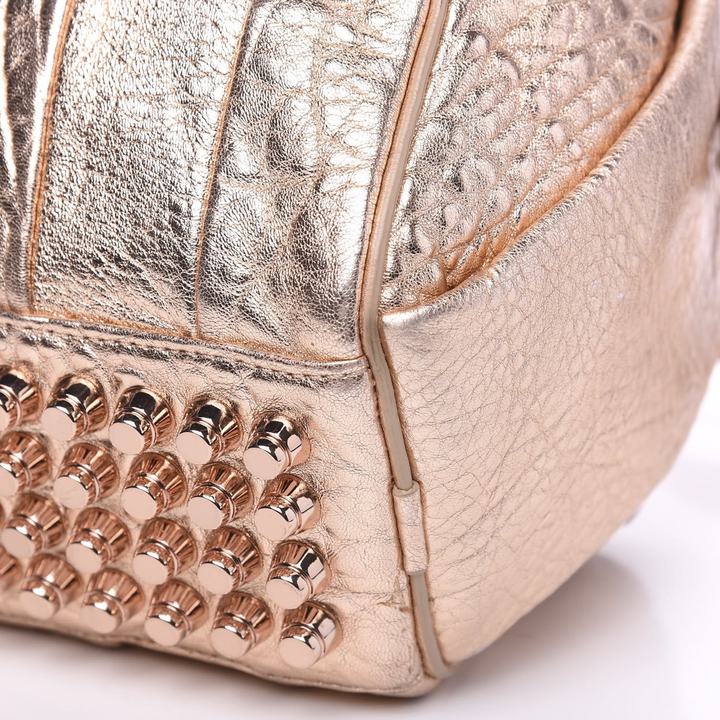 Metallic Pebbled Lambskin Rockie Rose Gold Hardware
