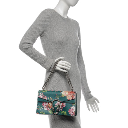 Gucci Calfskin Blooms Print Small Dionysus Shoulder Bag Bright Emerald Multicolor 2 of 6