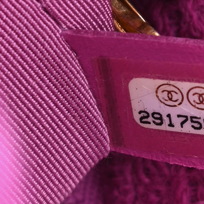 Chanel Wool Tweed Large Zipped Shopping Tote Magenta 7 of 11