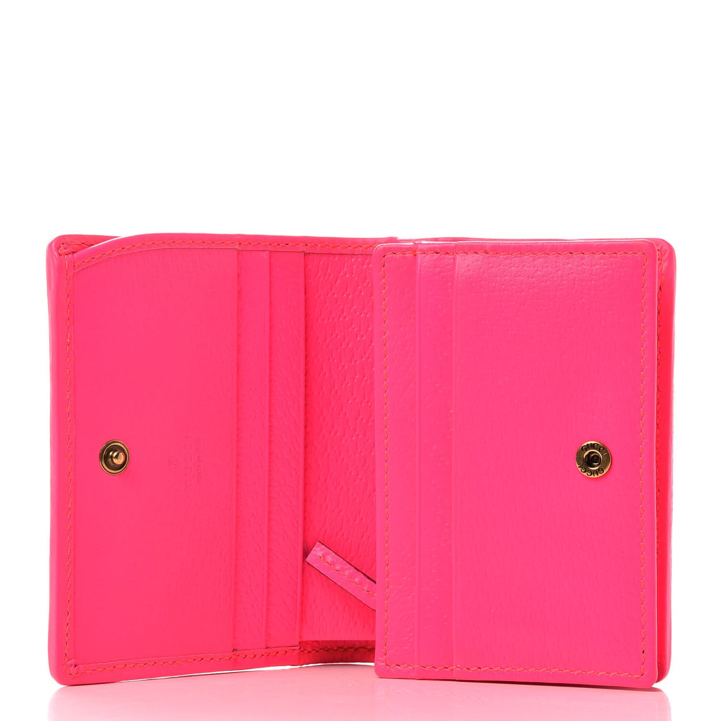 Calfskin Flora Print Zumi Card Case Fuxia Fluo