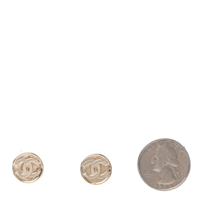 Chanel Metal Round CC Earrings Gold 2 of 5