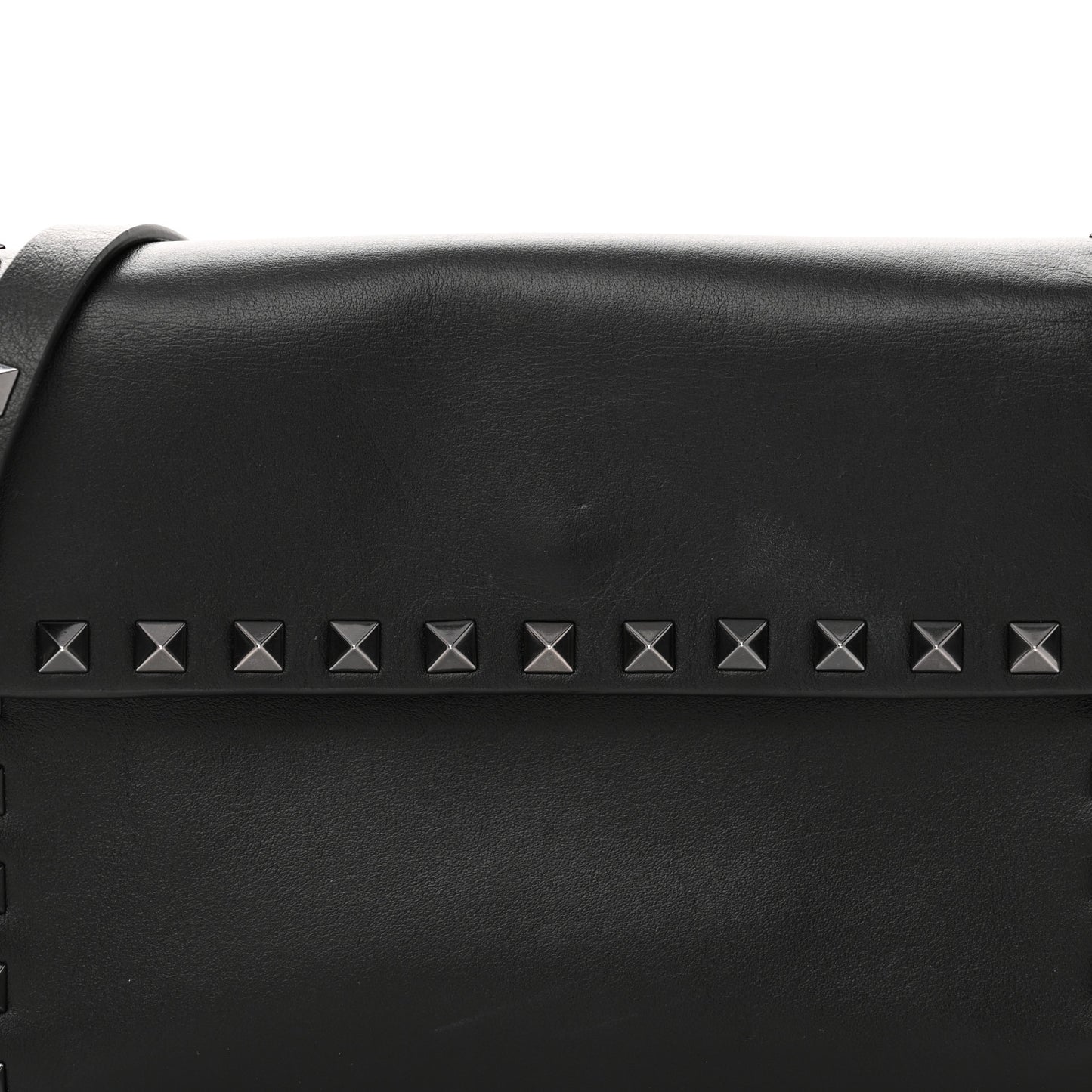 Vitello Monochrome Flap Crossbody Bag Black