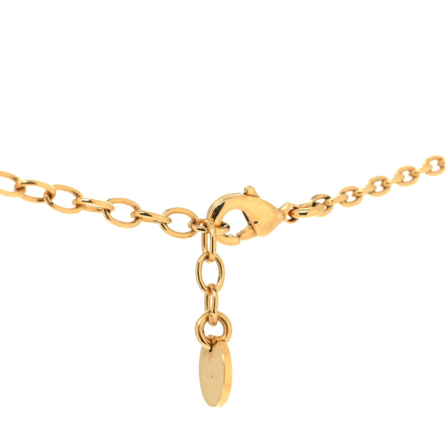 Christian Dior Metal Crystal CD Necklace Gold 4 of 5