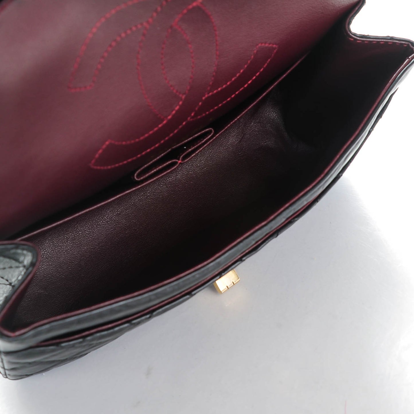Aged Calfskin Quilted 2.55 Reissue 225 Flap Black