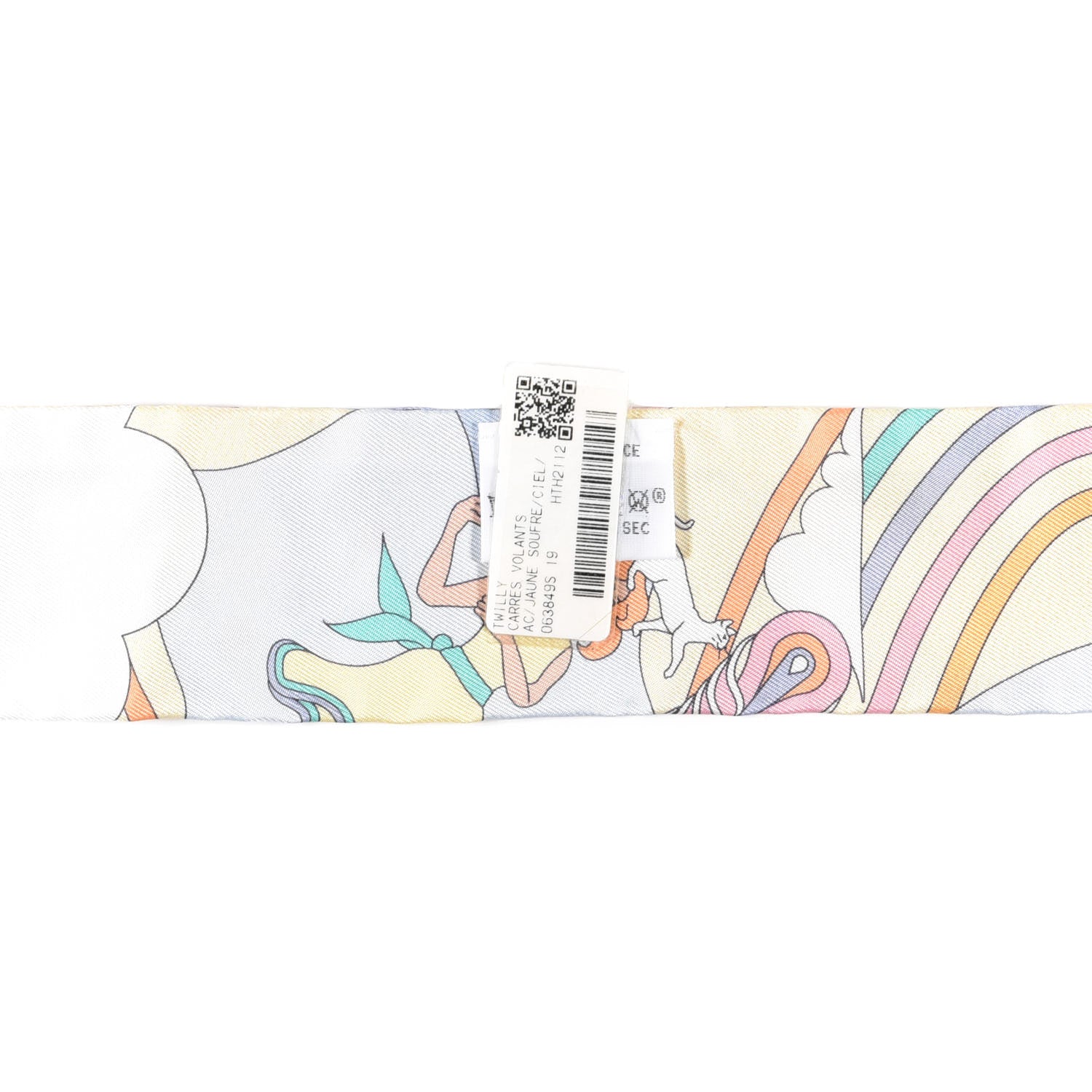 Hermes Silk Carres Volants Twilly Jaune Soufre Ciel Vert Jade 4 of 4
