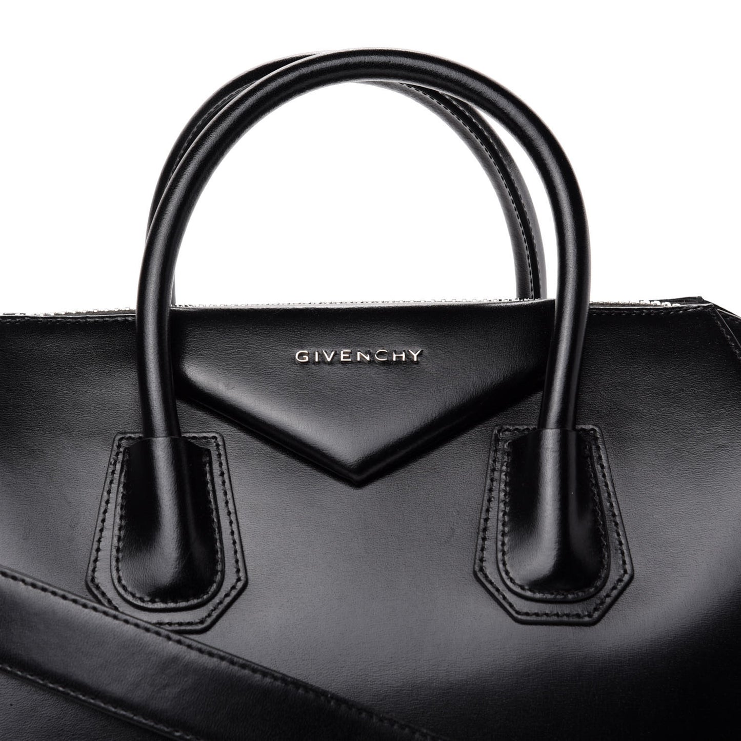 Shiny Lord Calfskin Medium Antigona Black