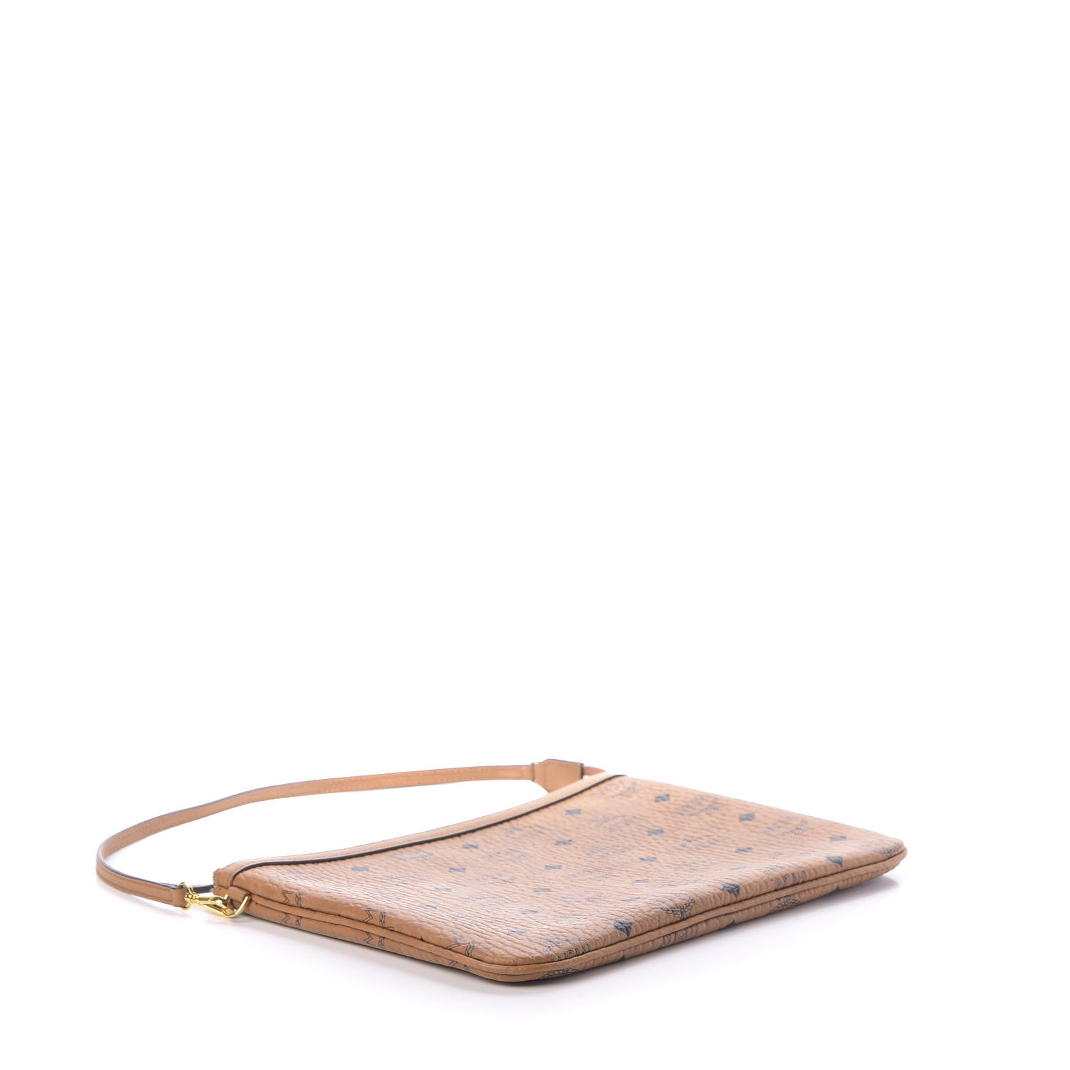 MCM Visetos Medium Stark Wristlet Pouch Cognac 6 of 10