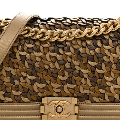 Chanel Metallic Lambskin Medium Scaled Boy Flap Gold 8 of 11