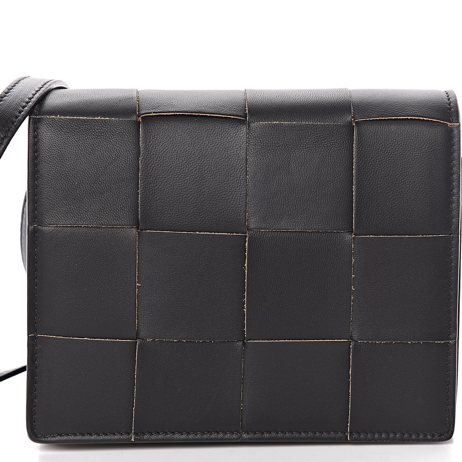 Bottega Veneta Lambskin Maxi Intrecciato Mini Cassette Crossbody Bag Black 9 of 9