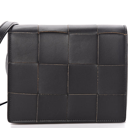 Bottega Veneta Lambskin Maxi Intrecciato Mini Cassette Crossbody Bag Black 9 of 9