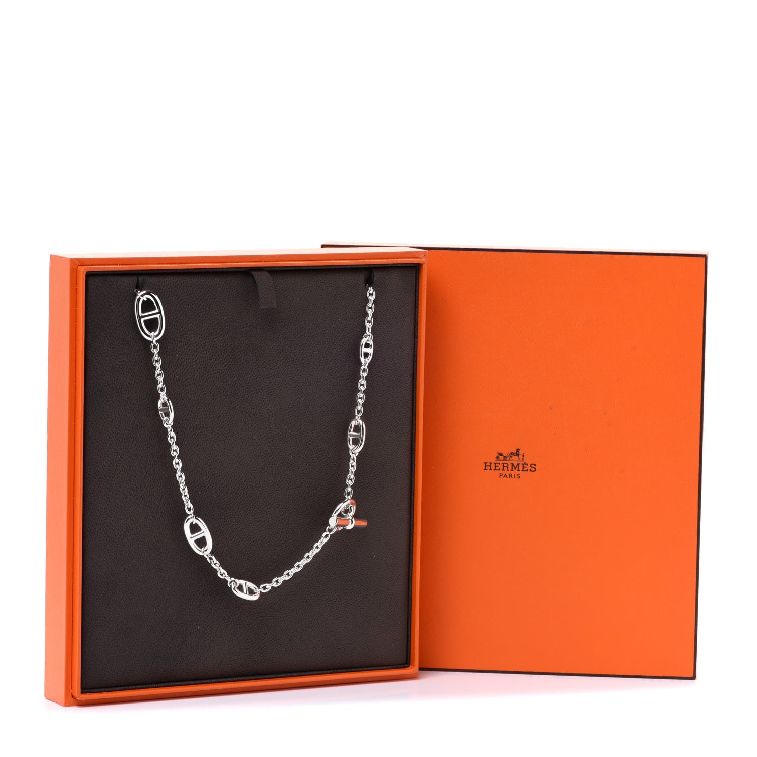 Hermes Sterling Silver Farandole Necklace 160 6 of 6
