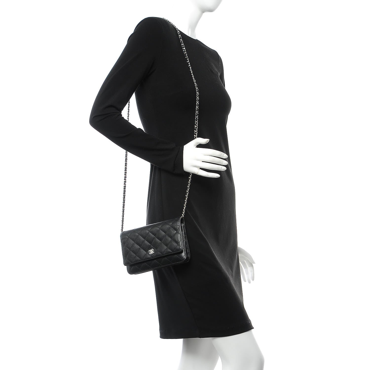 Chanel Caviar Quilted Wallet On Chain WOC Black 2 of 9