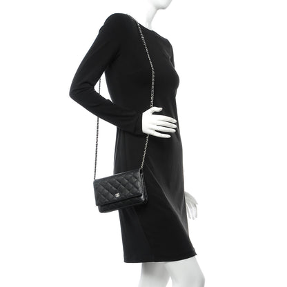 Chanel Caviar Quilted Wallet On Chain WOC Black 2 of 9