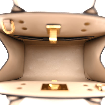 Salvatore Ferragamo Hammered Calfskin Small The Studio Box Bag Daino 5 of 14