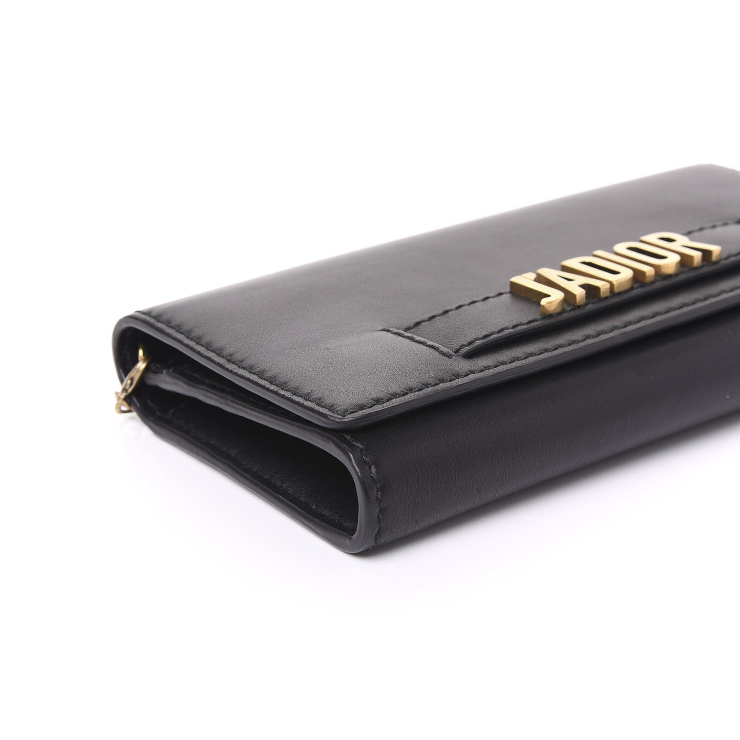 Smooth Calfskin J'adior Croisiere Chain Wallet Black