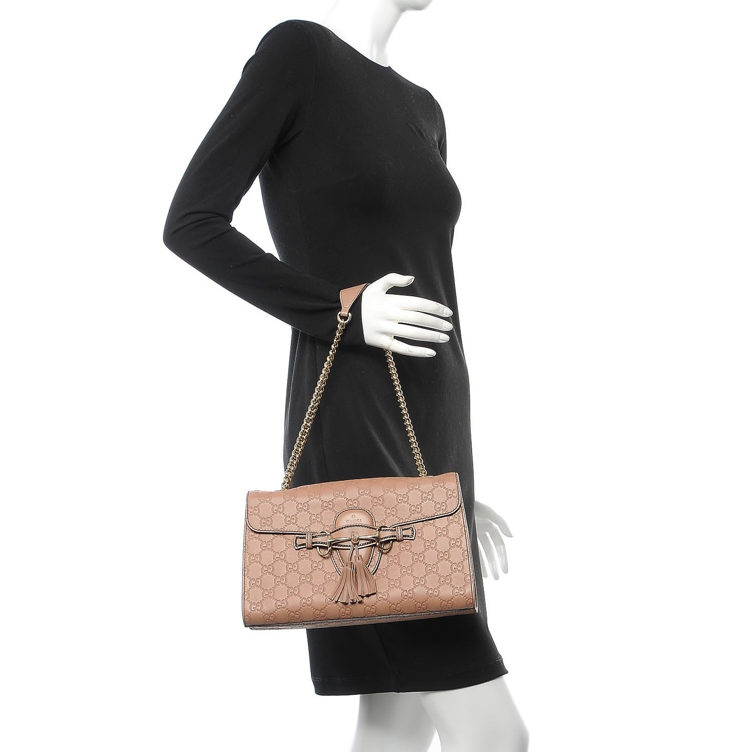 Gucci Guccissima Medium Emily Chain Shoulder Bag Camelia 2 of 8