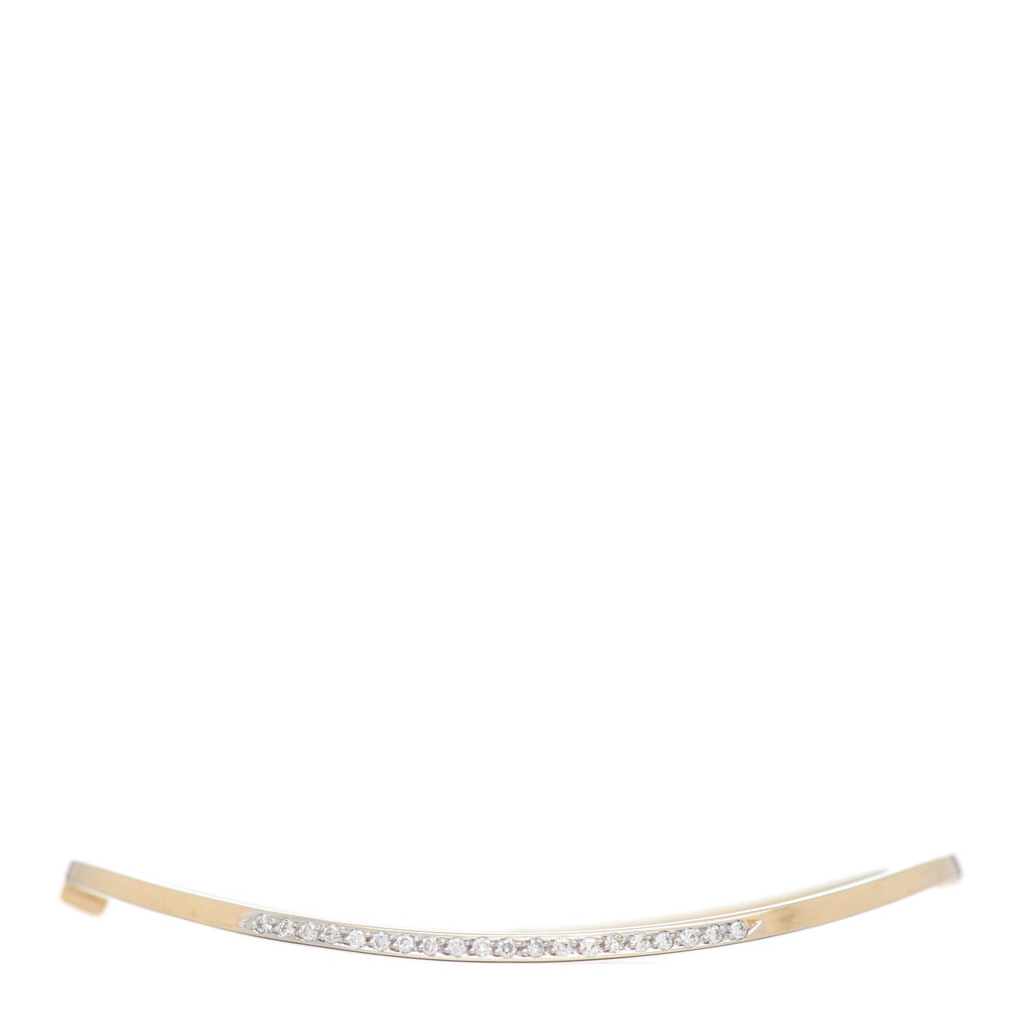 18K Yellow Gold Diamond Wave Bangle Bracelet