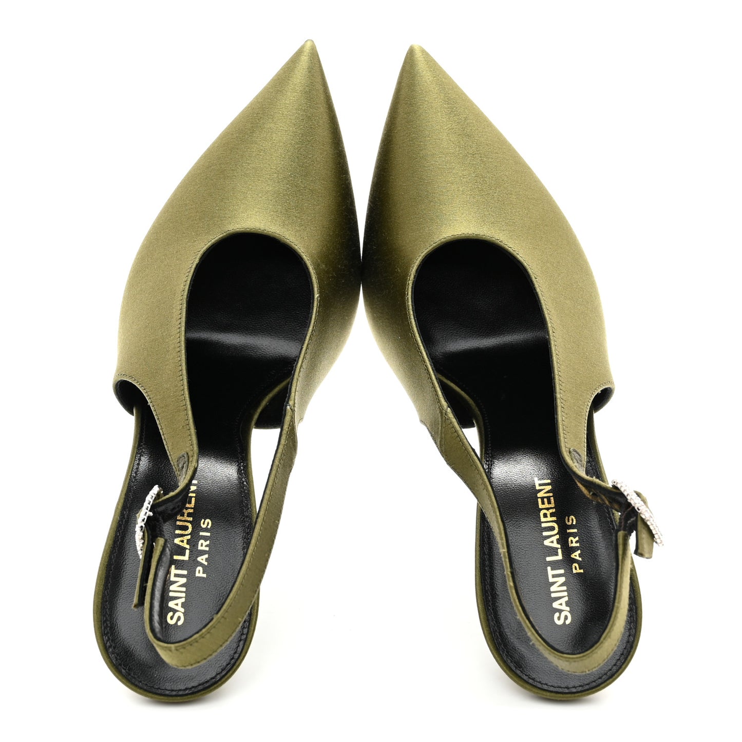Silk Satin Yasmeen 115 Slingback Pumps 39 Outcry Green