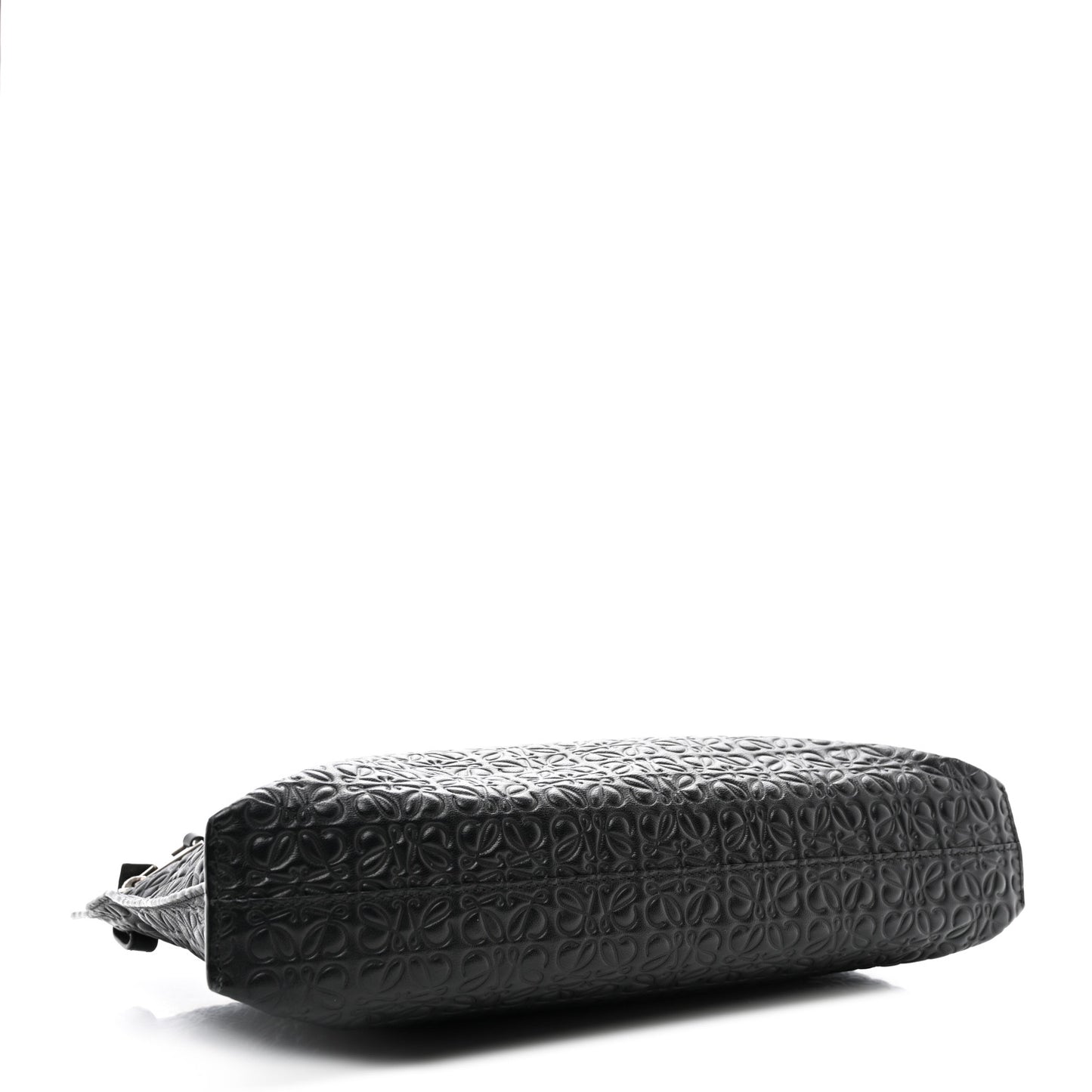 Calfskin Embossed Repeat T Pouch Black