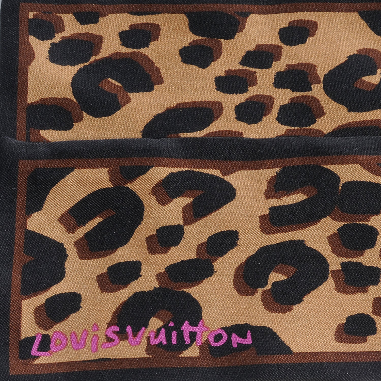 Louis Vuitton Silk Leopard Bandeau Scarf Marron 3 of 5