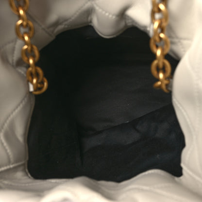 Saint Laurent Lambskin Quilted Le Maillon Bucket Bag Crema Soft 5 of 10